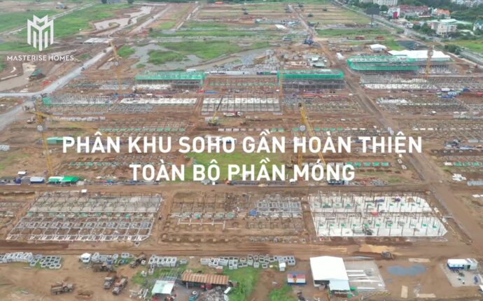 Tiến độ The Global City tháng 07/2022 nhà phố Soho xong phần móng