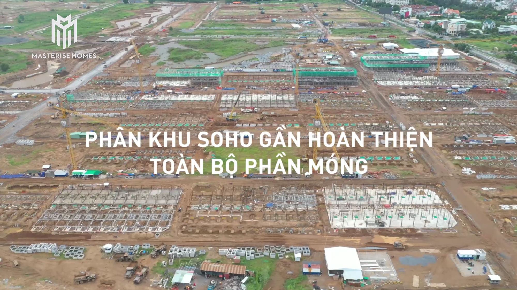 Tiến độ The Global City tháng 07/2022 nhà phố Soho xong phần móng